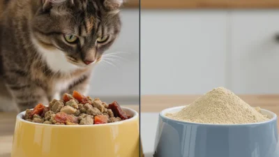 Illustration comparing Complete and Balanced pet food versus Supplemental food labels