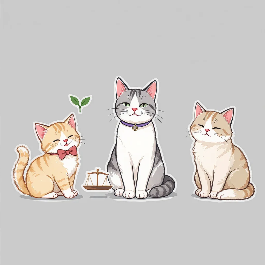 Side-by-side illustration of a playful kitten, healthy adult cat, and serene senior cat, each with icons for growth, balance, and joint...