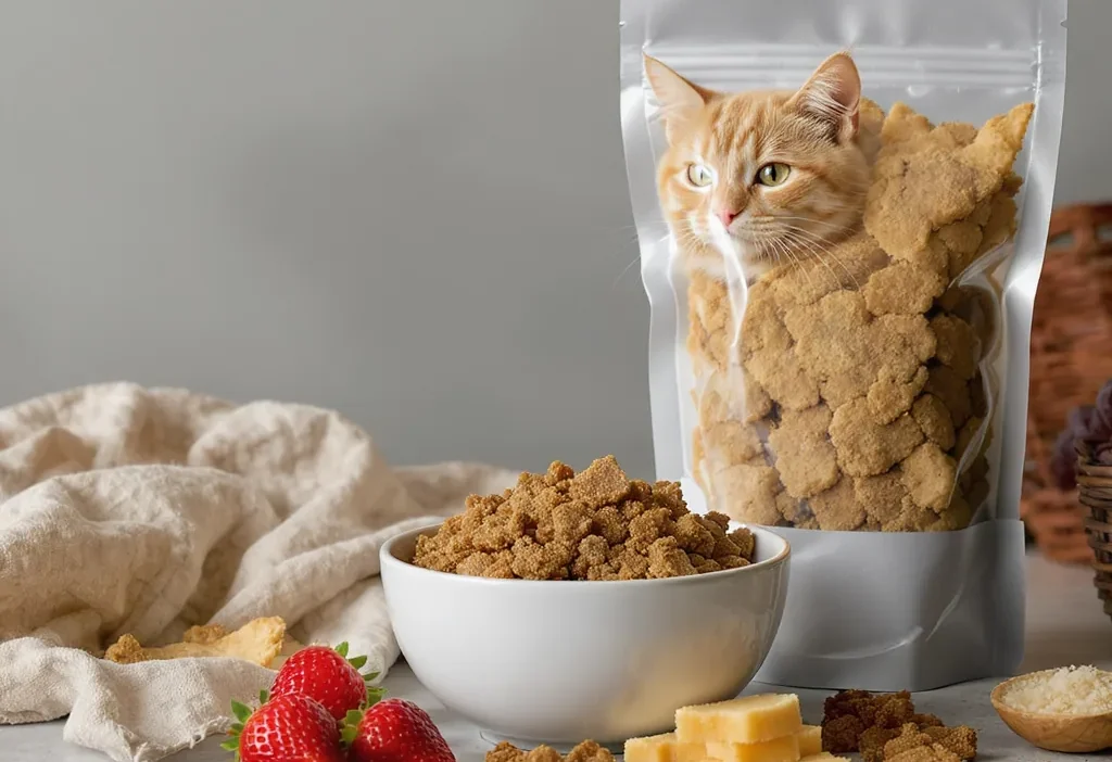 Close-up of a dog treat bag with a simple ingredient list, highlighting single-ingredient pet snacks.