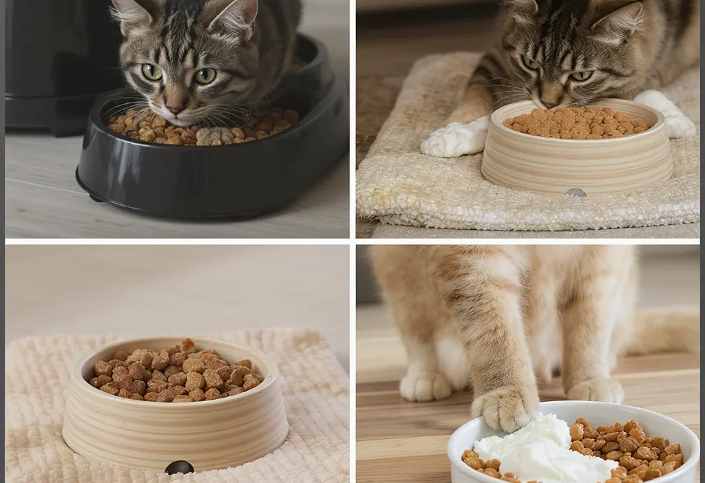 Comparison of a dog slow feeder bowl, a silicone lick mat, and a fabric snuffle mat for mental enrichment.